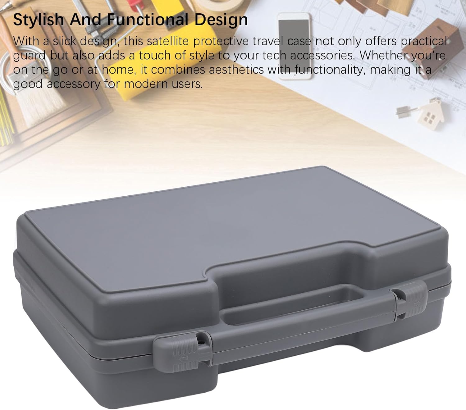 YWBL-WH Large Capacity Portable Satellite Hard Carrying Travel Case, Water Proof, Dust Proof, Abrasion with Soft Foam Interior, Compact Size and Lightweight Design