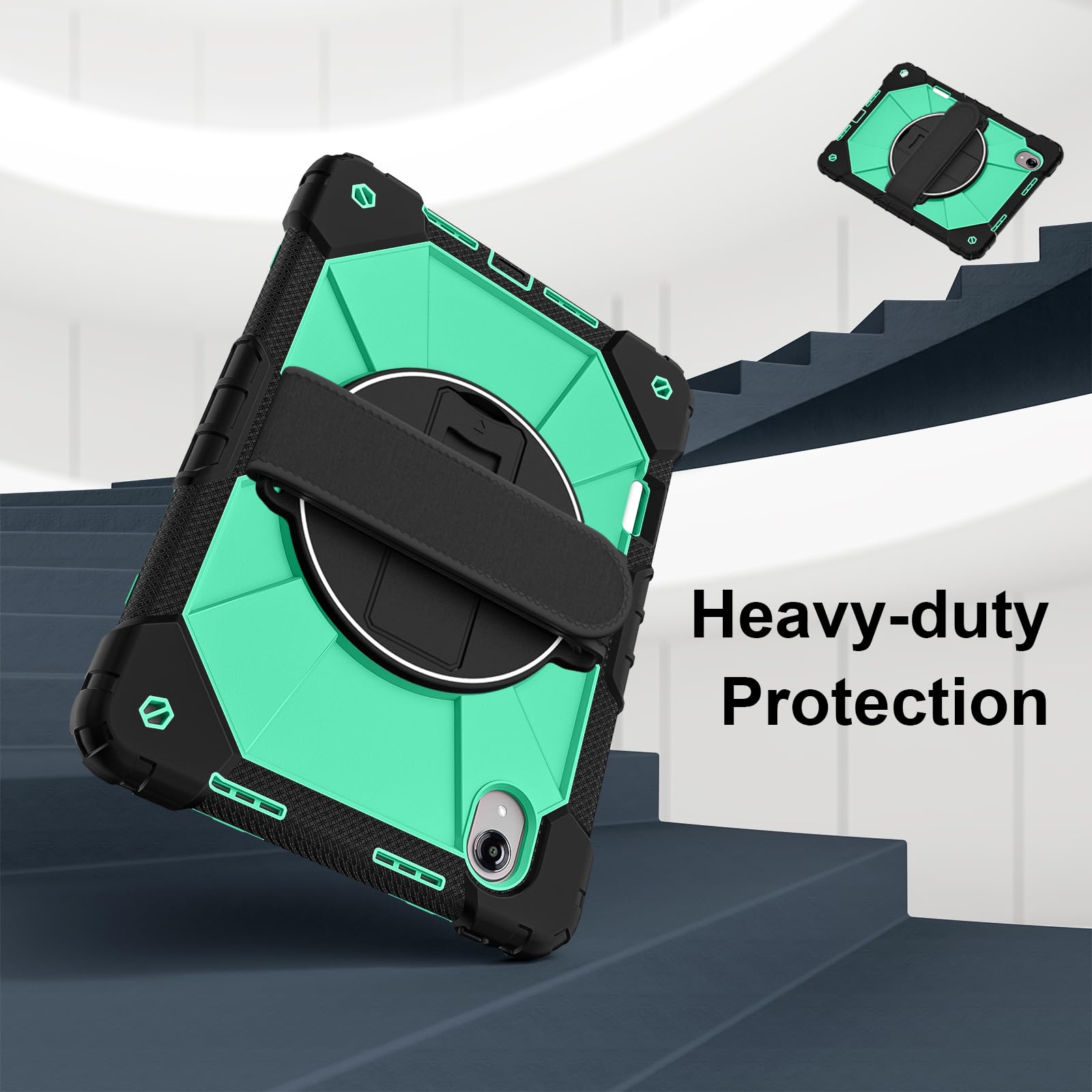 Etui do Lenovo Tab Idea Pro Gen 2 (TB390) 2026, odporne na wstrząsy, wytrzymałe etui ochronne z obrotowym stojakiem, uchwytem na długopis, paskiem na rękę i paskiem na ramię, wielofunkcyjna powłoka