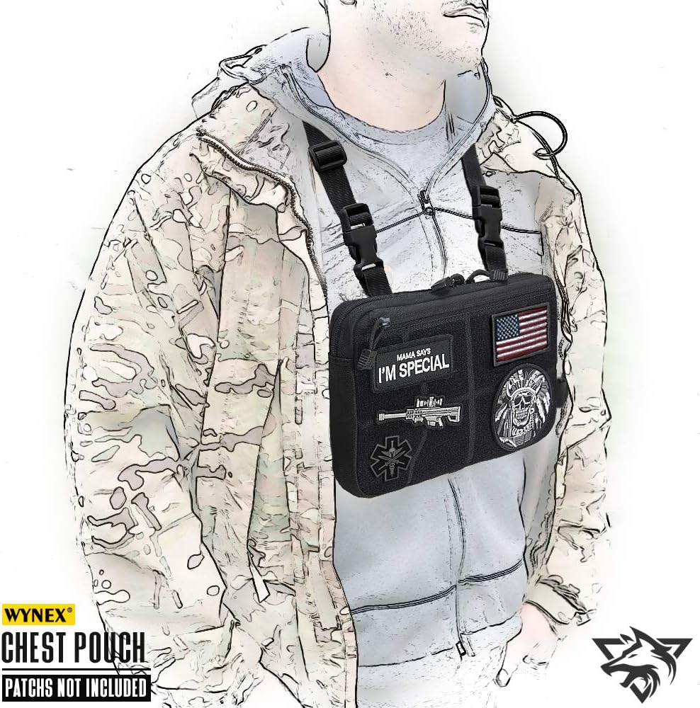 WYNEX Recon Kit Bag, Tactical Chest Pack Molle Vest Bags Front Pouch Multi-Purpose Daypack Concealed EDC Carry Pouch - Image 7