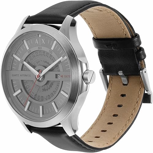 Miniatura 3 de Armani Exchange AX - Reloj de vestir de cuarzo de acero inoxidable para hombre, PlataNegro Automático