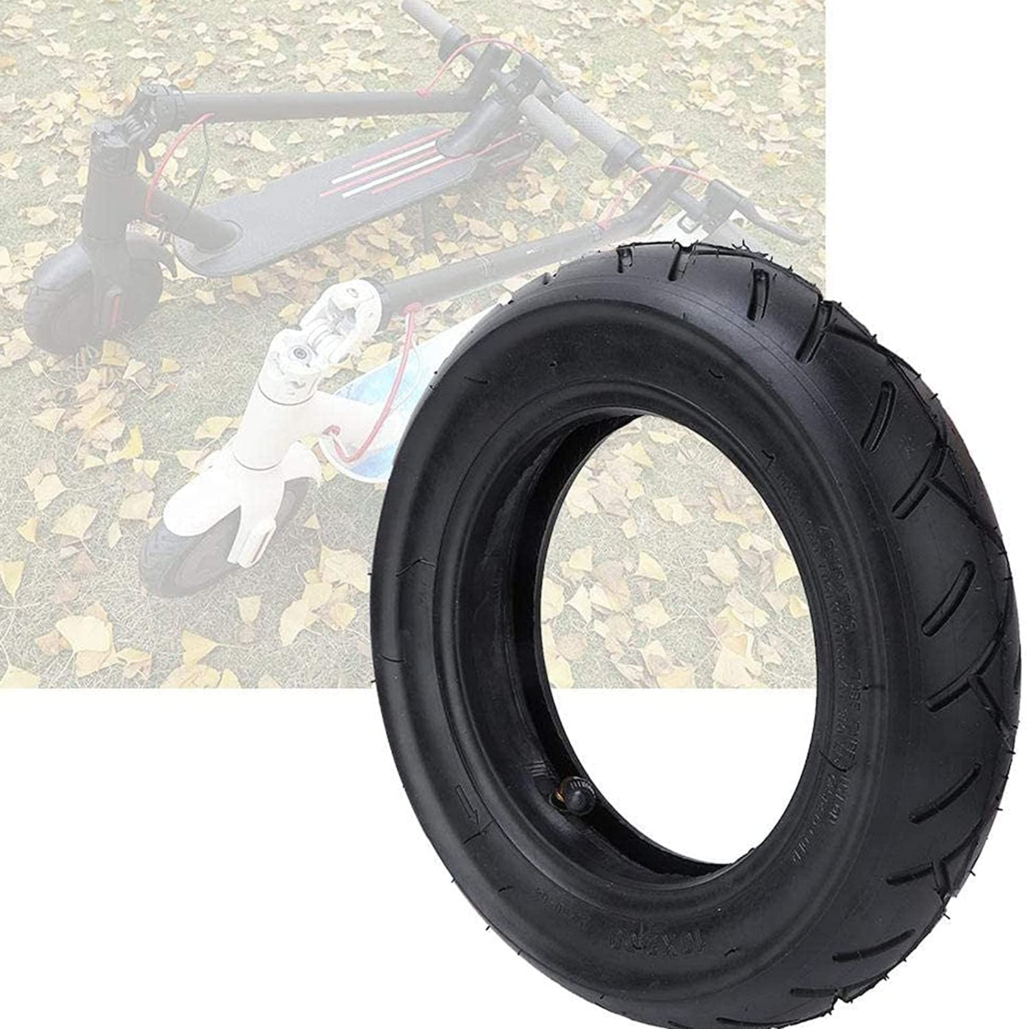 Neumáticos para vehículos eléctricos, neumáticos inflables para scooter, juego de cámara interior y exterior de caucho macizo de 10 pulgadas, neumáticos de repuesto livianos para scooter - Neumáticos