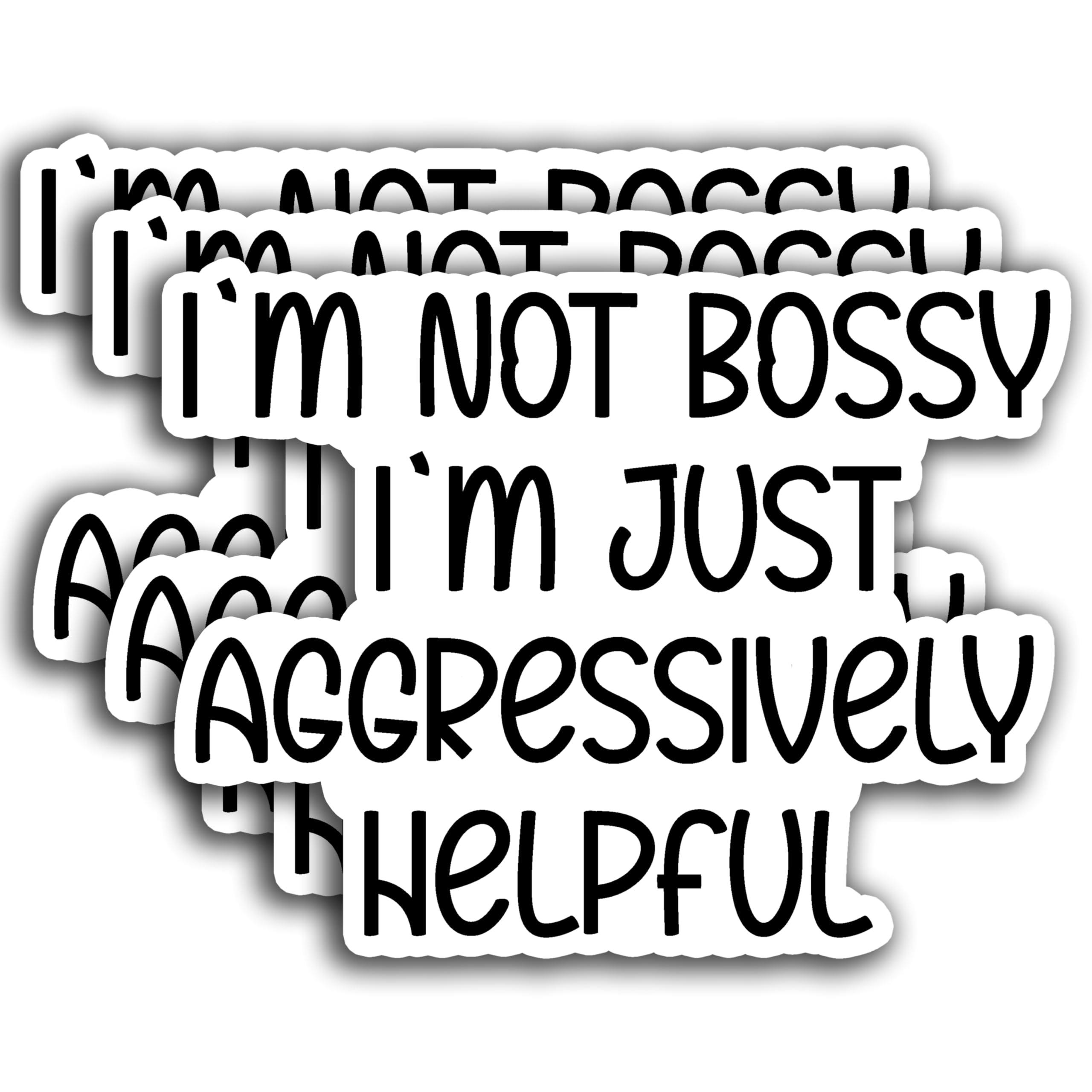 Photo 1 of (3PCS) I'm Not Bossy I'm Just Aggressively Helpful Sticker Funny Sarcastic Motivational Inspirational Sticker, Funny Adult Stickers Decals for Books Laptops Phone Tumbler Cup Kindle 3x2.8 Inch
