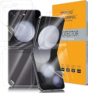 Orzero (2 Sets 8 Packs) Screen Protector Compatible for Samsung Galaxy Z Flip 5 5G, Soft TPU (Not Glass) Premium Quality High Definition Bubble-Free Anti-Scratch (Lifetime Replacement)