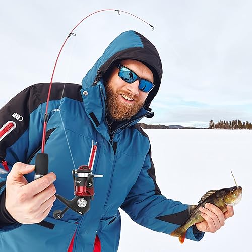 Miniatura 9 de PLUSINNO Ultralight Ice Fishing Rod and Reel Combo, 25262728 Sensitive Ice Fishing Pole Ice Fishing Gear for Walleye Perch Panfish Bluegill