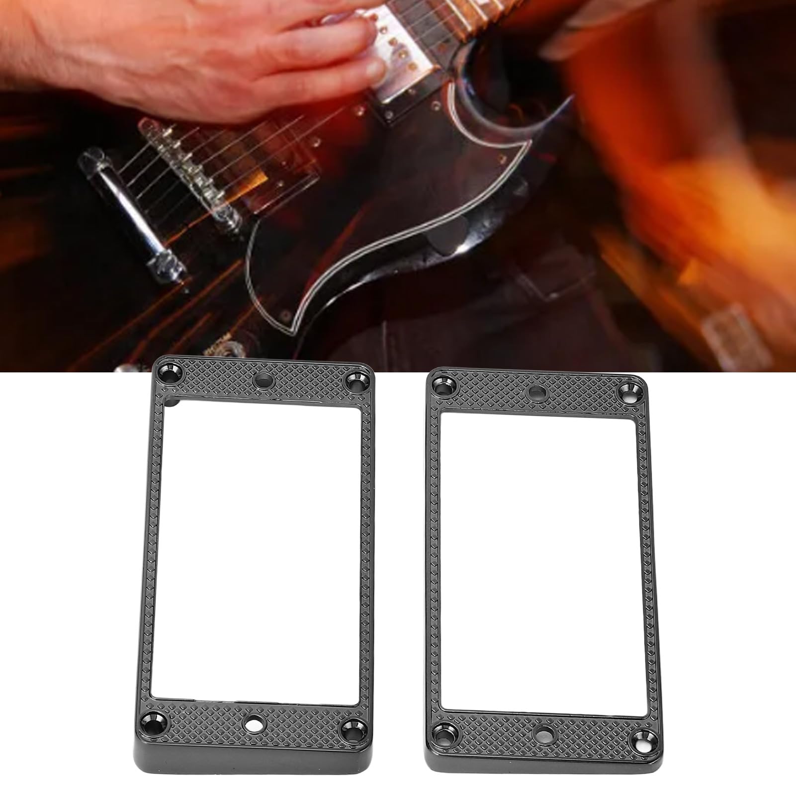 Eujgoov Metalowy pierścień Przetwornika Humbucker, Wymienne Ramki Montażowe, Odpowiednie do Gitar Elektrycznych SG o Stabilnej Konstrukcji i Zwiększonej Jakości Dźwięku