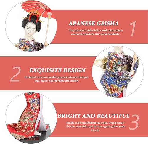 Miniatura 4 de Kimono Muñeca Geisha Muñeca Japonesa Decoración Tradicional Japonesa Muñeca Juguete de Madera Figura Folk Accesorios para el Hogar Muñecas Niñas