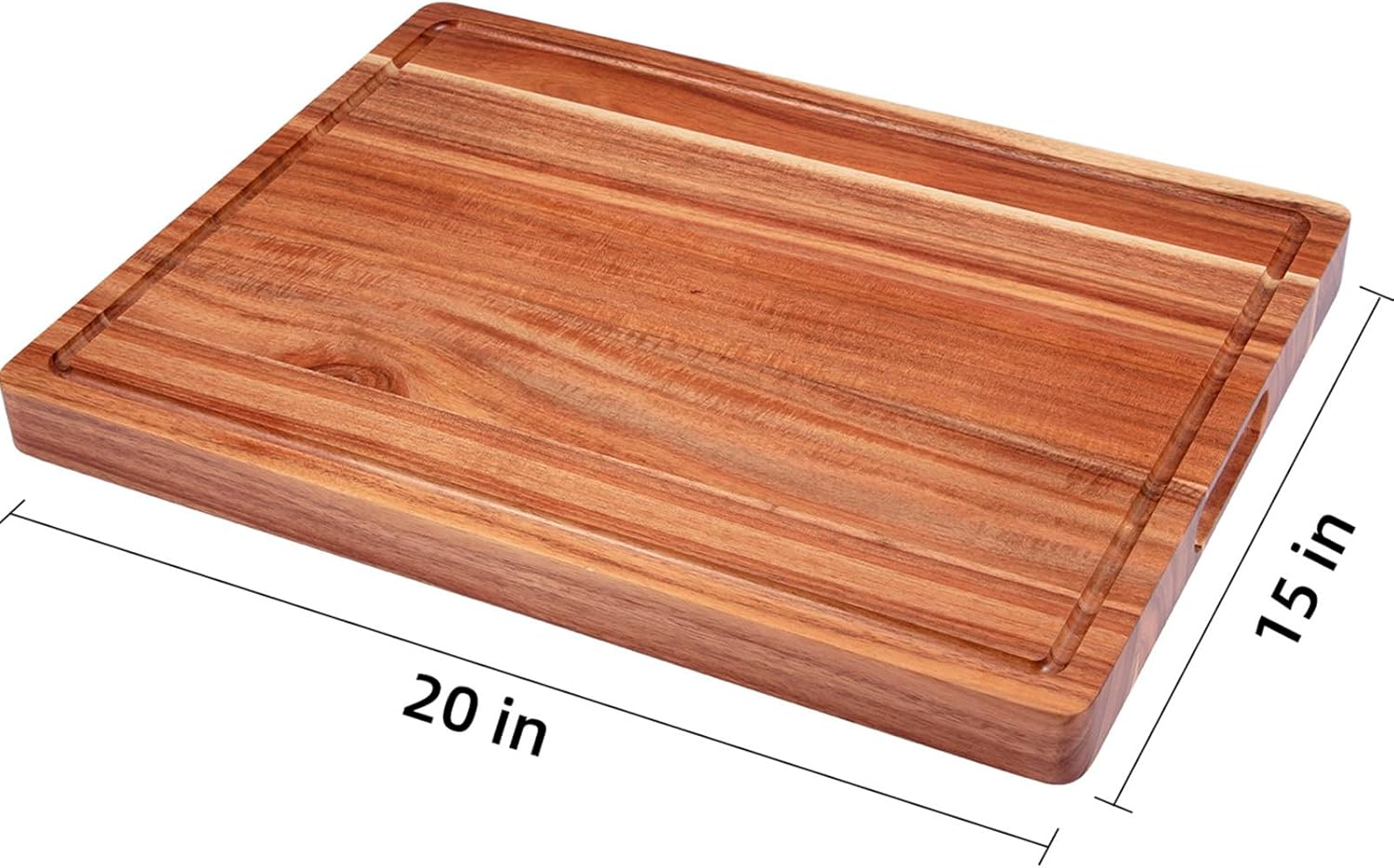 gaomon 20x15 inch acacia cutting board for kitchen, large wooden cutting board with juice groove, 1.5" thick chopping board for meat vegetables and cheese, charcuterie board 20"l x 15"w