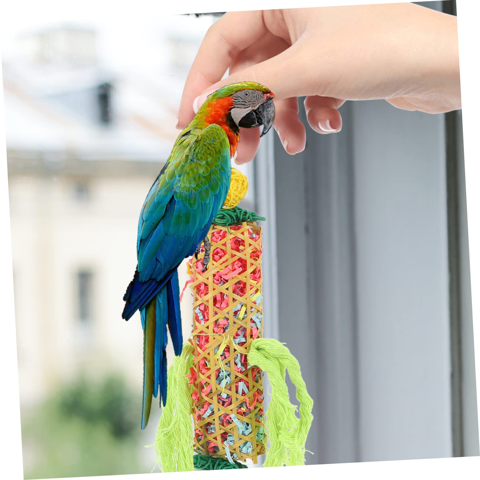 VANZACK 9stücke Vogelspielzeug Für Käfige Bunte Kletter Und Kauspielzeuge Naturmaterialien Für Papageien Und Sittiche Dekoratives Zubehör Für Spaß Und Im Vogelkäfig