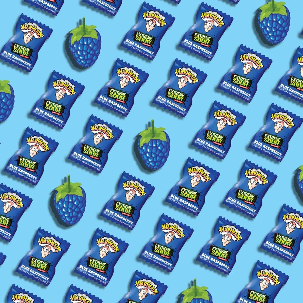 WARHEADS - Extreme Sour Hard Candy - Blue Raspberry Flavor - Perfect for Celebrations - 5 lb Bulk Bag