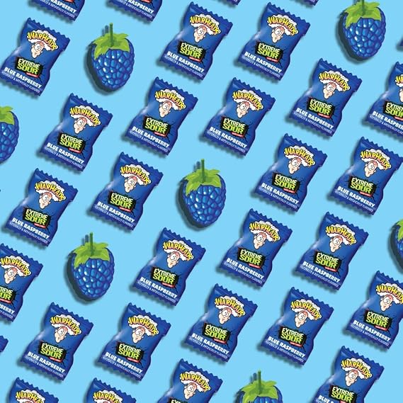 WARHEADS Blue Raspberry Extreme Sour Hard Candy 2 lb Bulk Bag