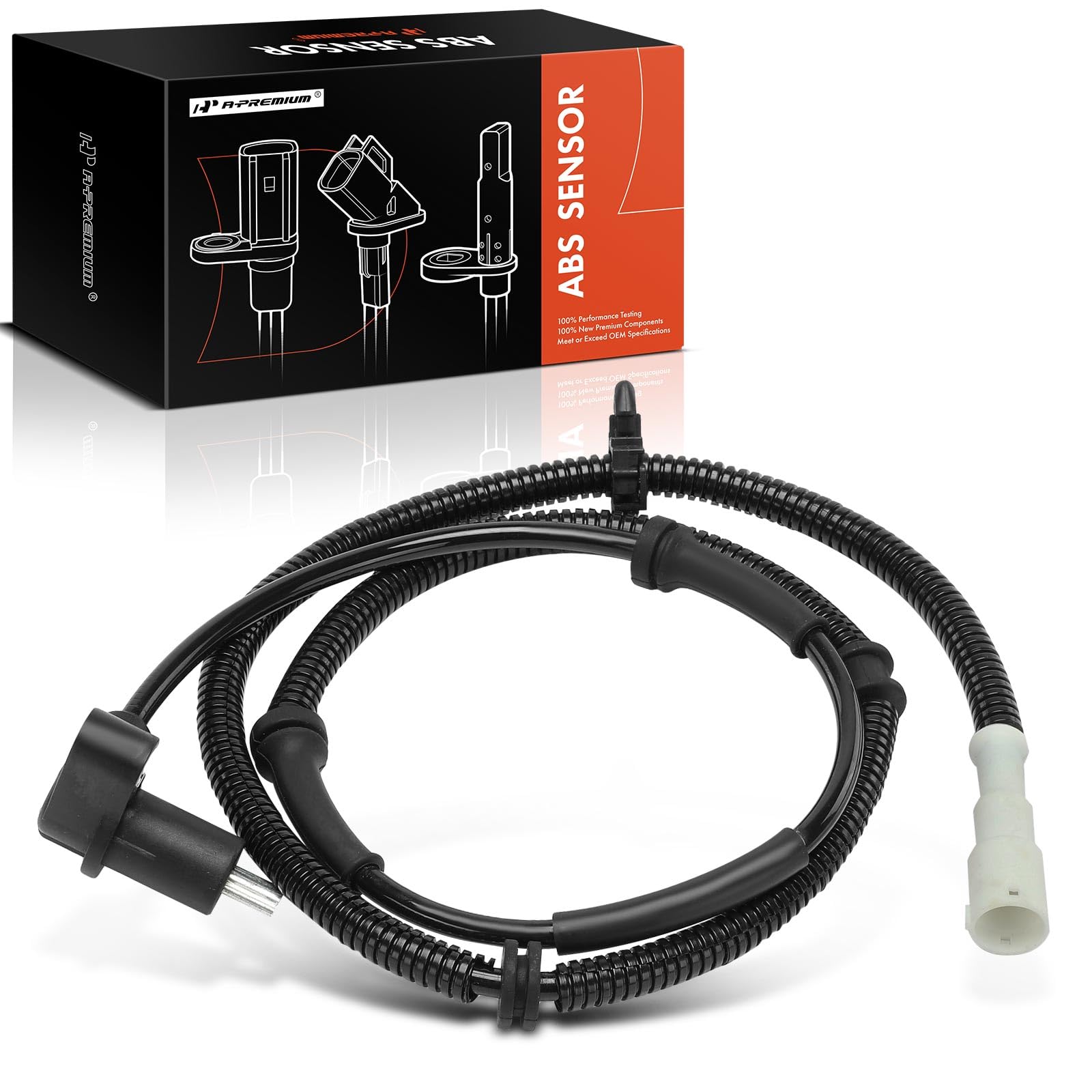 A-Premium Front Left ABS Wheel Speed Sensor Compatible with Chevrolet, Buick, Cadillac, Oldsmobile Models - Impala, Caprice, Commercial Chassis, Roadmaster, Brougham, DeVille, Fleetwood