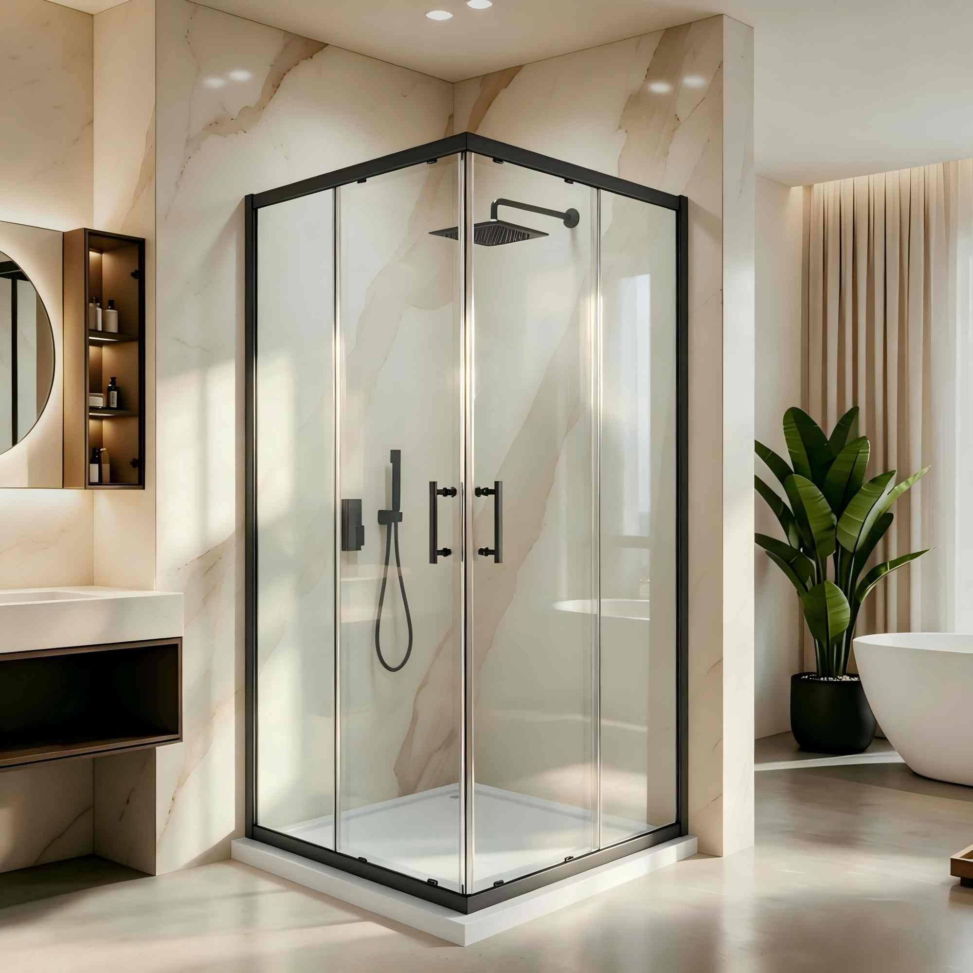 Photo 1 of LUXBLISS 34x34x72" Corner Sliding Shower Enclosure