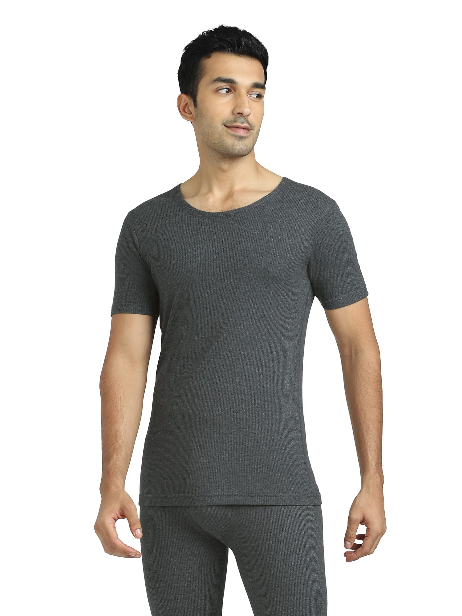 xyxx Men's Thermal Vest | Antibacterial, Skin Friendly with Superior Heat Retention | Slim Fit Solid Alpine IntelliHeat Thermal Vest-picture-31