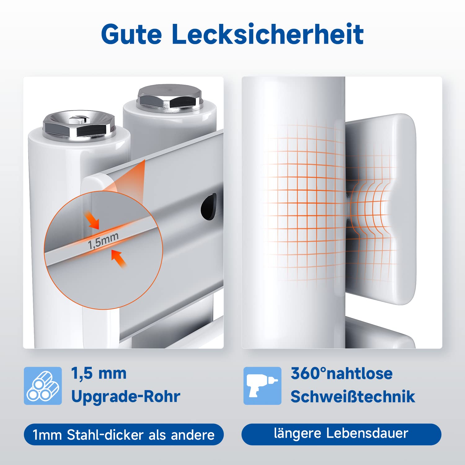 Elektrischer Handtuchwärmer 1314x600mm mit WiFi Programmierbare heizstab
