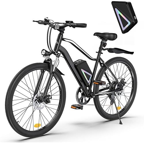 Electric Bike, 750W Peak Motor, 60+ Miles Range & 20MPH Top Speed, 26'' Tires E-Bike, Shock Absorber, Commuting Electric Bike for Adults