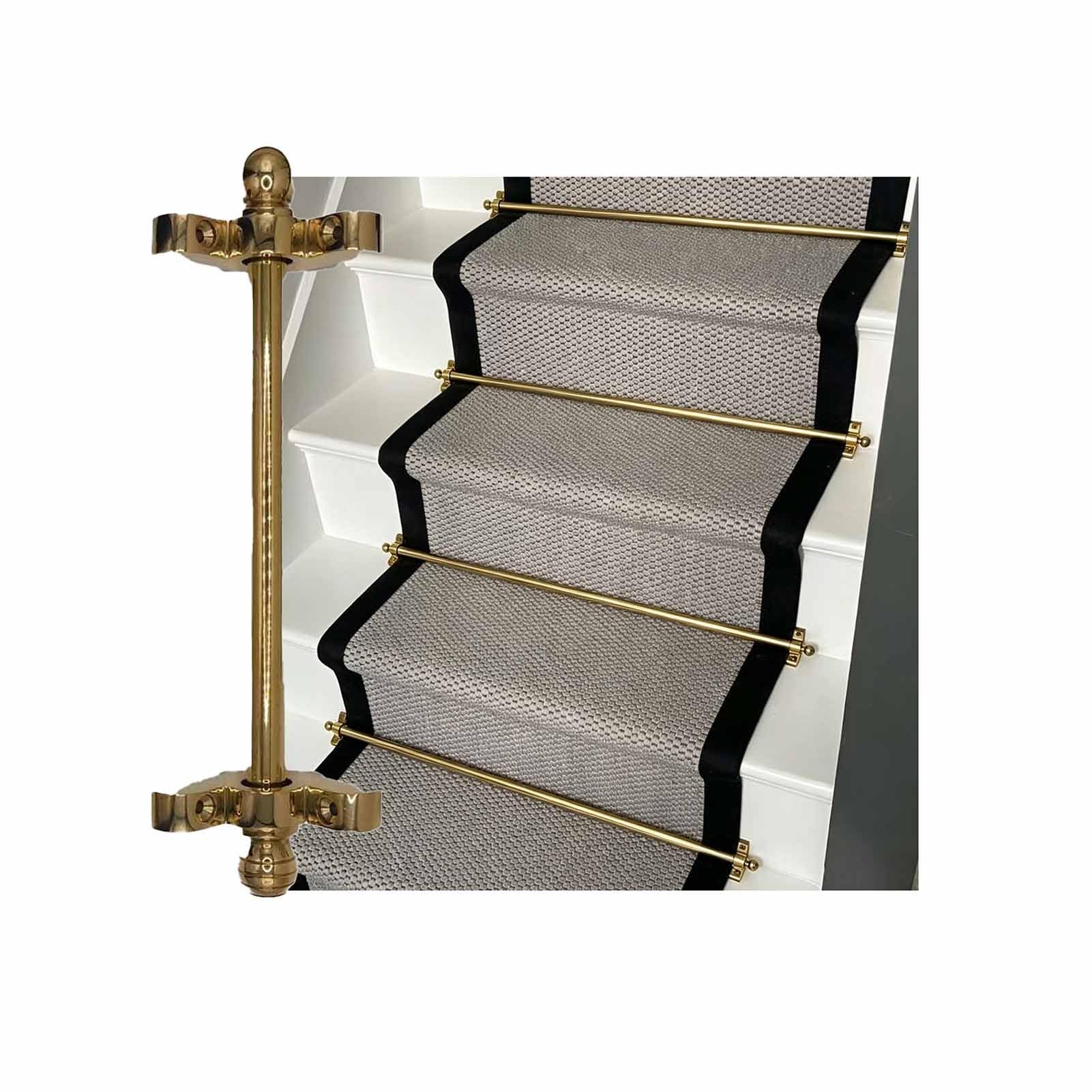 Glänzende Messing-Treppengeländer-Spindel, vertikaler Metallbaluster mit vorgebohrten Halterungen, klassisch, dekorativ, gebogen for den Innenbereich(11pcs,L105cm(41.33in))