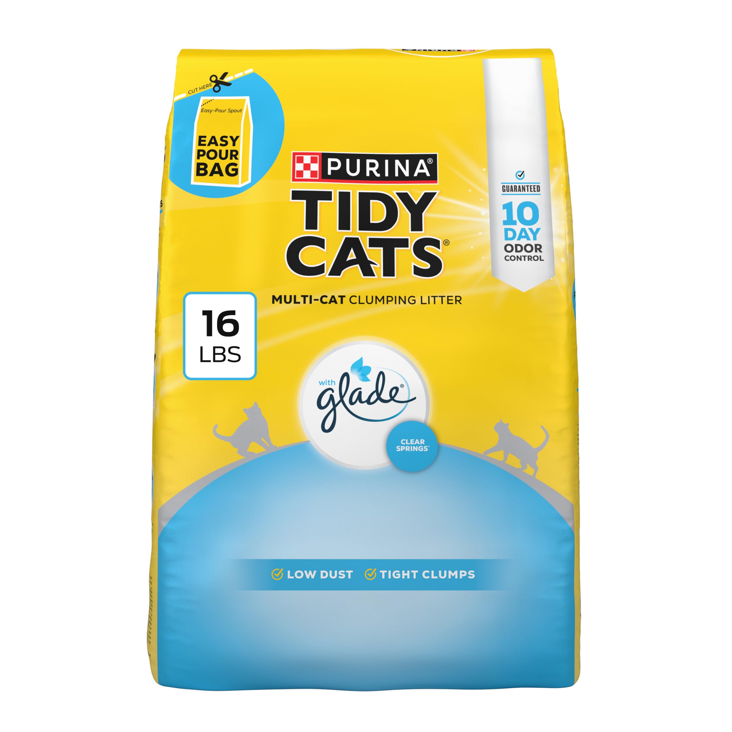 Purina Tidy Cats Clumping Multi Cat Litter, Glade Clear Springs - 16 lb. Bag
