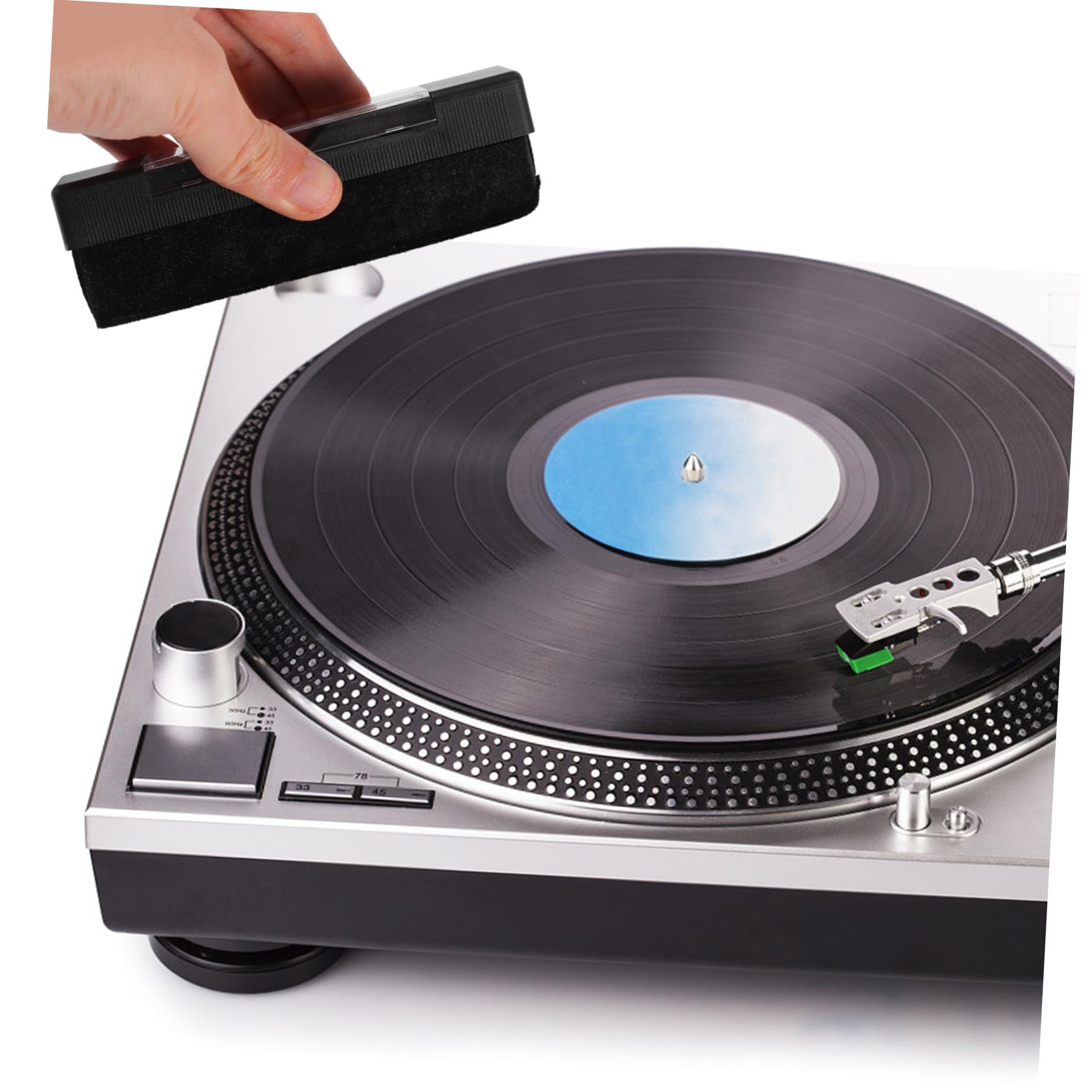 Kit de Limpieza para Discos de Vinilo y Proteger Discos para Prolongar Vida Útil de Aguja Cepillo de Plástico y Esponja, Limpiador Líquido
