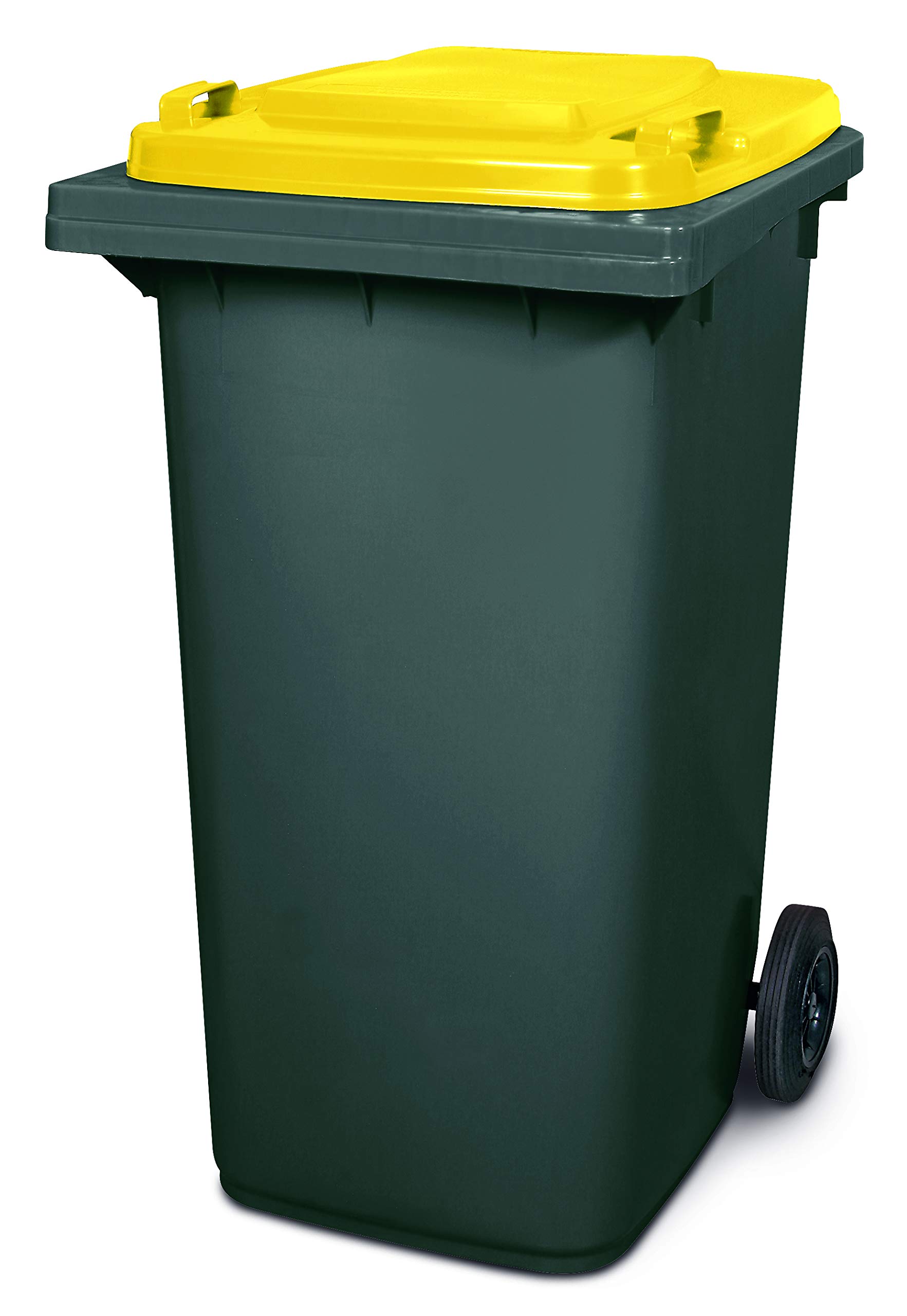 BRB 240 Liter MGB, Mülltonne Abfalltonne, grau mit farbigem Deckel (grau/gelb)