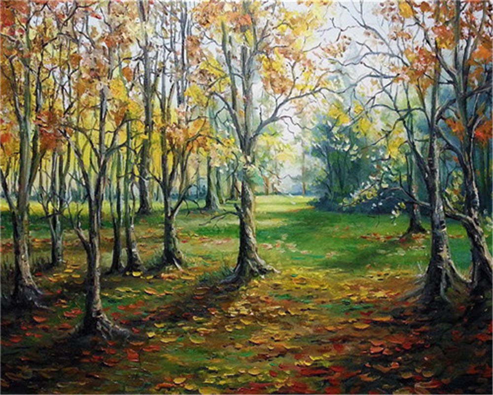 Yeesam Art – Dipinto Fai Da Te Con Numeri – Foresta Nebbiosa 40,6 X 50,8 Cm – Tela Di Lino E Colori Acrilici - 2
