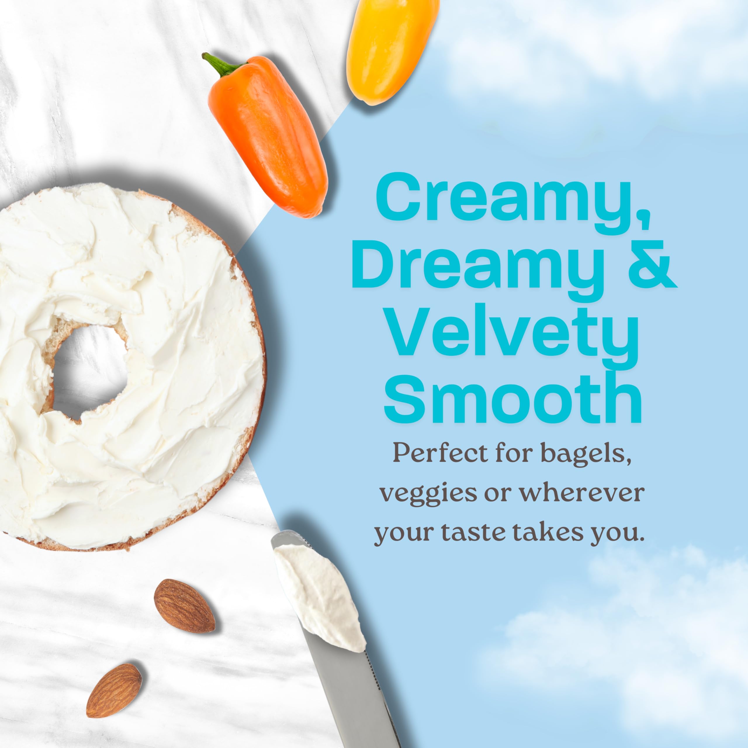 Kite Hill Plain Almond Milk Cream Cheese Style Spread 8 Ounces Dairy Free Whole 30 Approved Gluten Free — view 6