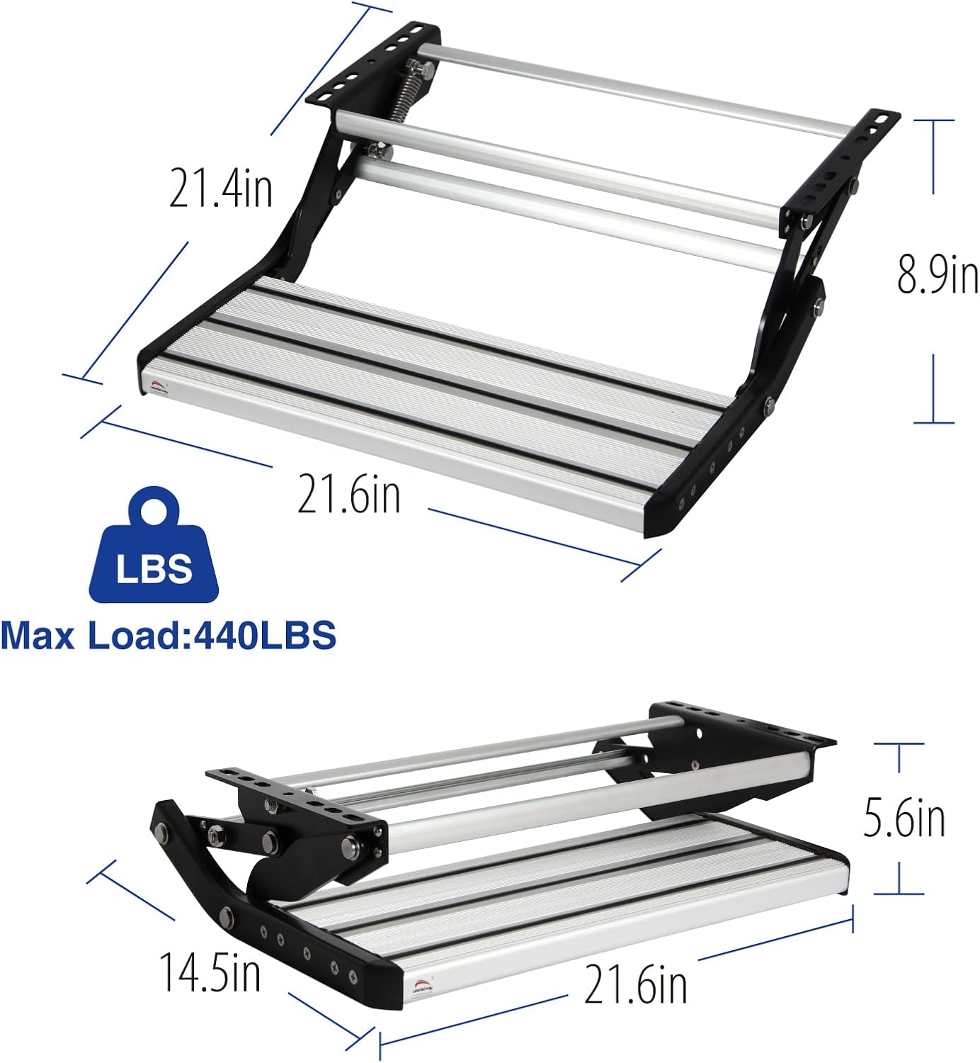 leadallway rv step camper stair folding manual single drop down steps sliver