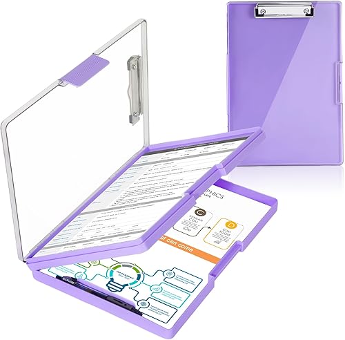 Clearview - Portapapeles con almacenamiento, tableros de clip con 2 fundas de almacenamiento, portapapeles de alta resistencia de 8.5 x 11 pulgadas disponible en Yaxa Colombia