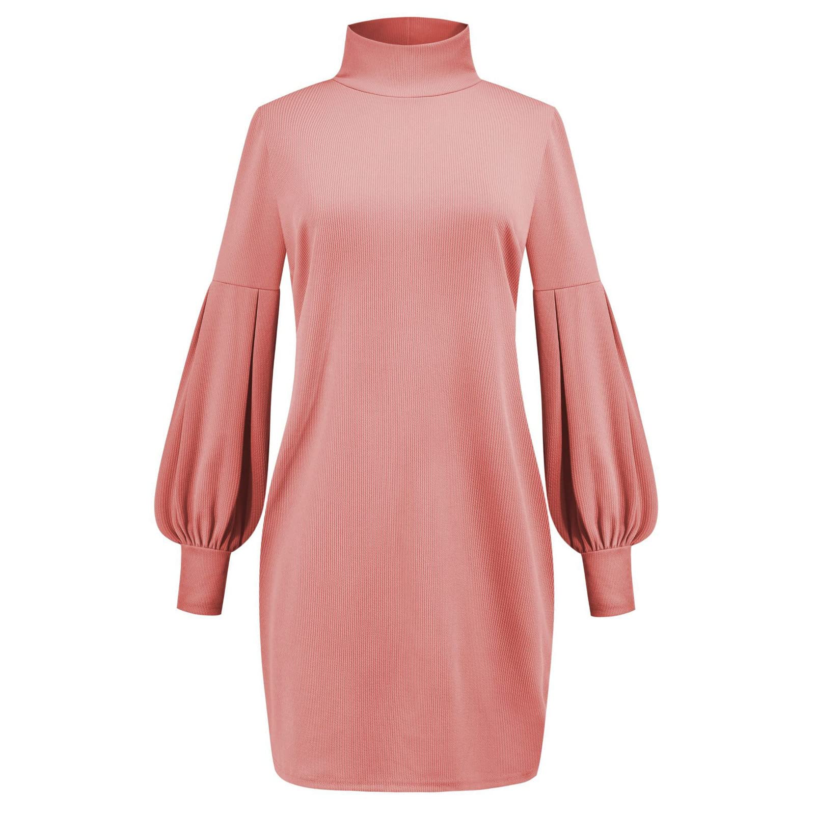 Robe pull en laine stretch élégante - Longue robe en tricot - Robe chaude à col roulé - Robe d'hiver - Grandes tailles - Mini robe pull d'automne