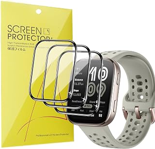 Lamshaw Compatible for Amazfit Bip 6 Screen Protector, [3 Pack] 3D Full Coverage PET Screen Protector Film Compatible for Amazfit Bip 6 Smart Watch 46mm (3 Pack)