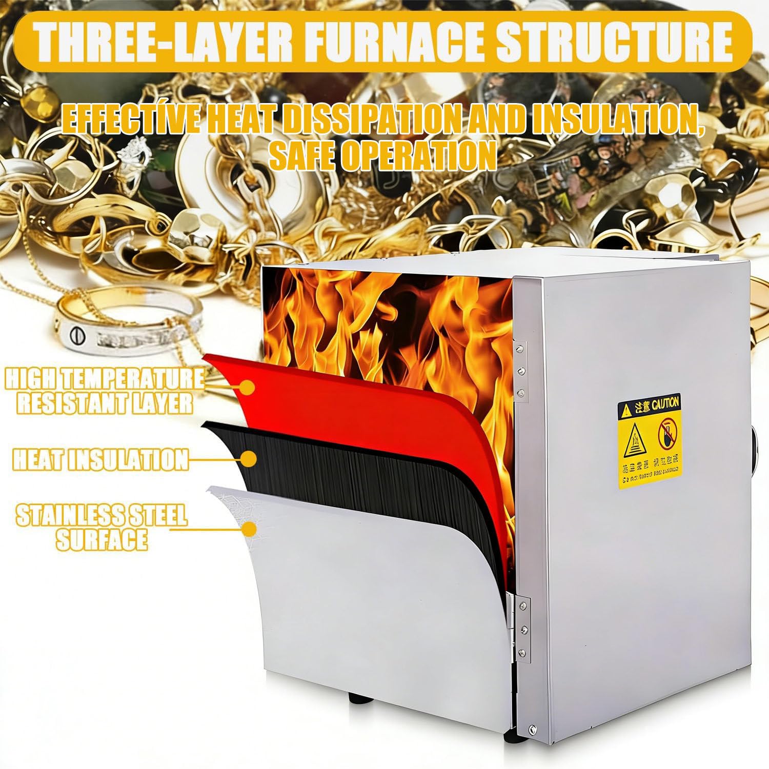 1500-W-Elektro-Ausbrennofen, Elektro-Schmelzofen Für Metalle, 800℃ Brennofen, Geschlossene Labor-Muffelöfen, Geschlossener Hochtemperatur-Laborofen