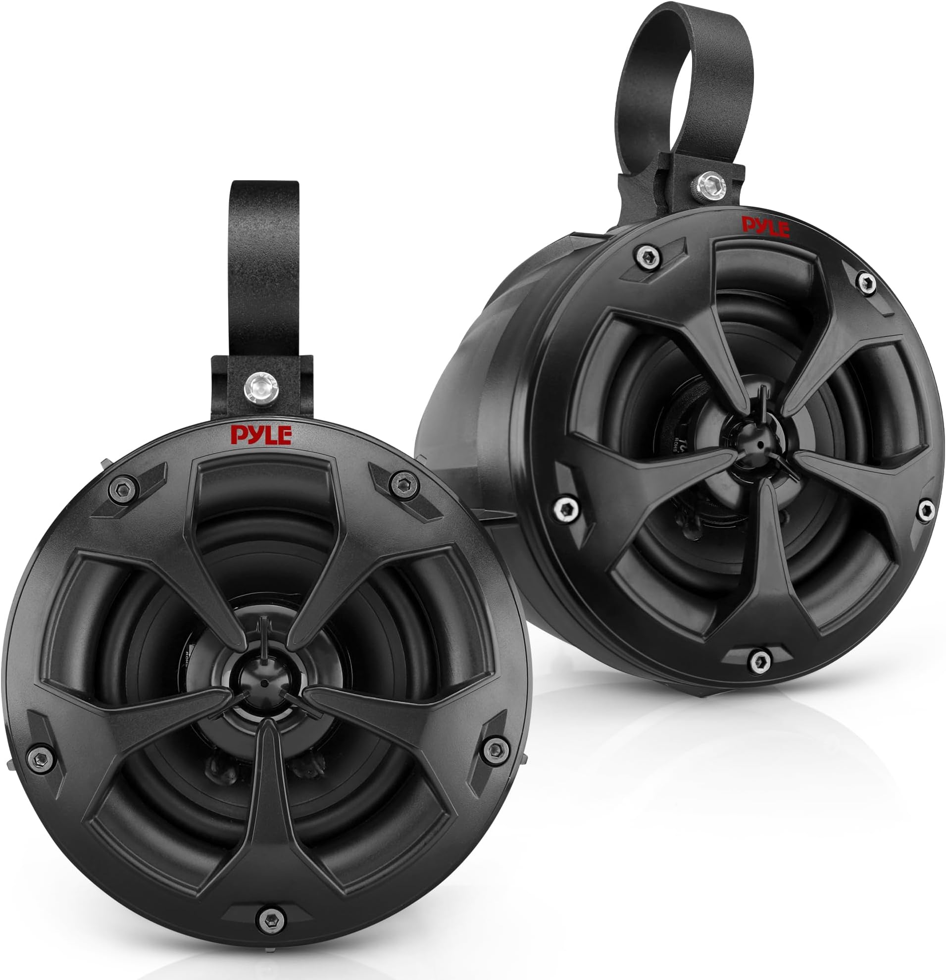 Pyle PLUTV41BK 2-Way Dual Waterproof Off-Road Speakers 4" 800 Watt Marine Grade Wakeboard Tower Speaker System Full Range Outdoor Audio Stereo Speaker ATV UTV Quad Jeep Boat Black
