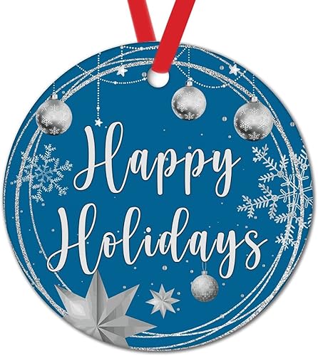 Miniatura 15 de Tree Decoration Ornaments Merry Christmas Y'all Ceramic Ornament Xmas Keepsake Gold Snowflake Ball Wreath Christmas Decor Welcome Winter Xmas