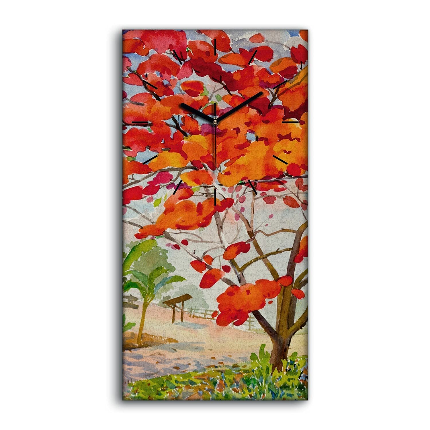 Horloge sur toile art moderne Coloray 30x60cm pour salon