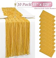 Vista 334 de Showgeous 10 Pack Baby Pink Cheesecloth Table Runner 10FT Long Semi-Sheer Gauze Table Runner Boho or Rustic Wedding Decor for Wedding Decor Arch