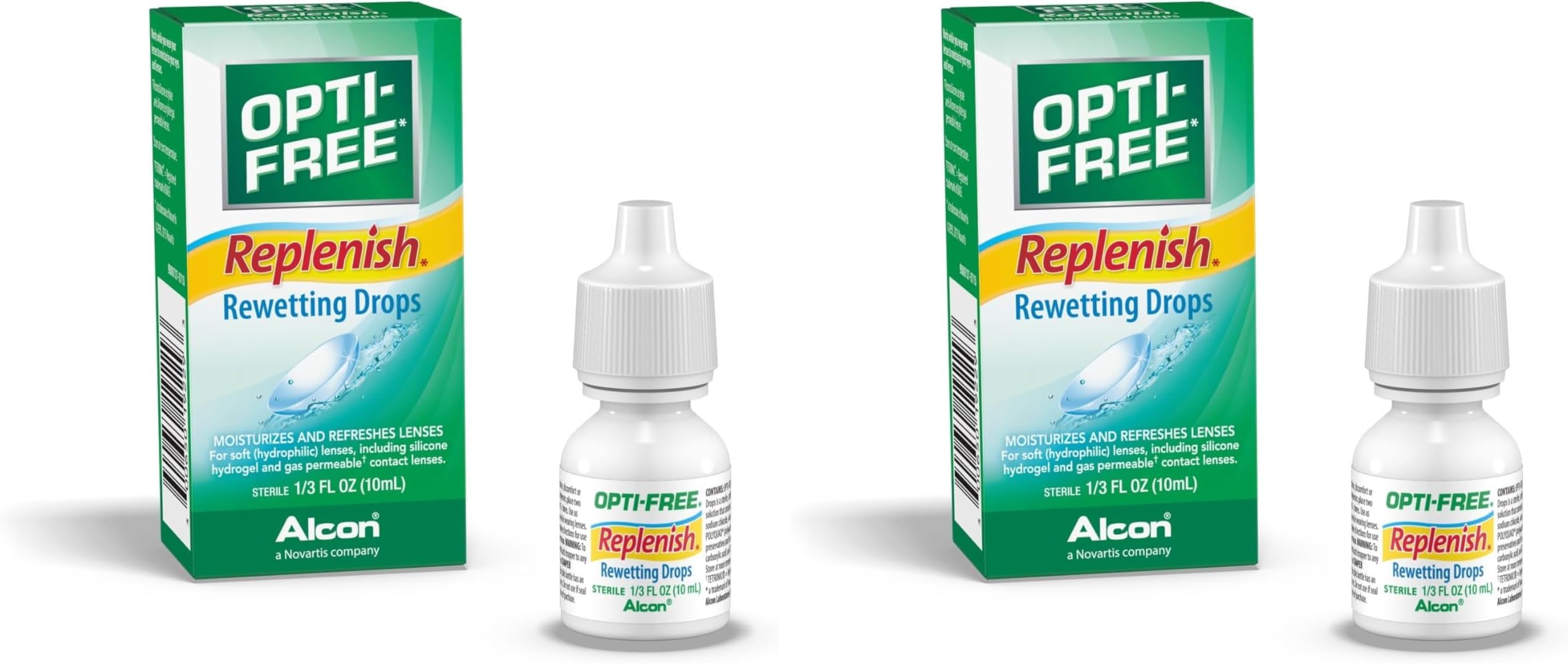 Replenish Rewetting Drops,10-mL,0.33 Fl Oz (Pack of 2)