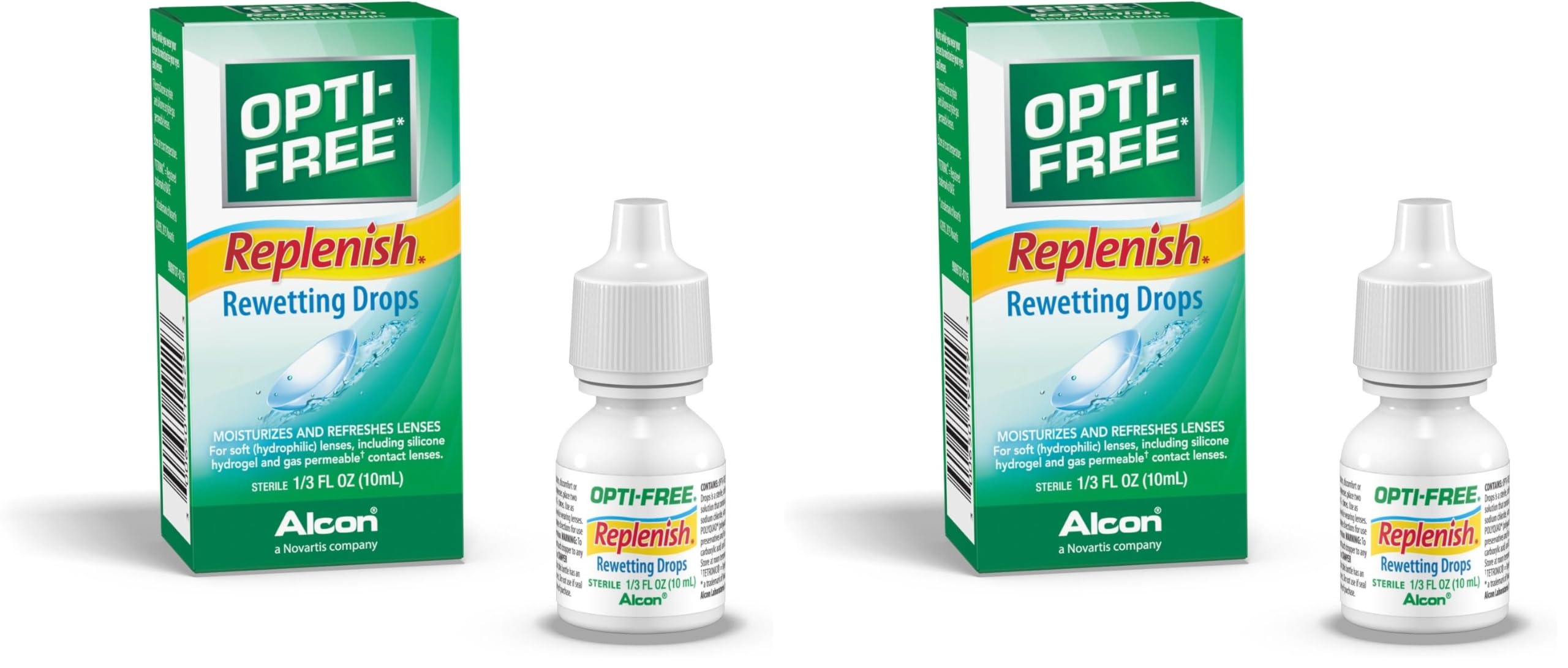 Replenish Rewetting Drops,10-mL,0.33 Fl Oz (Pack of 2)