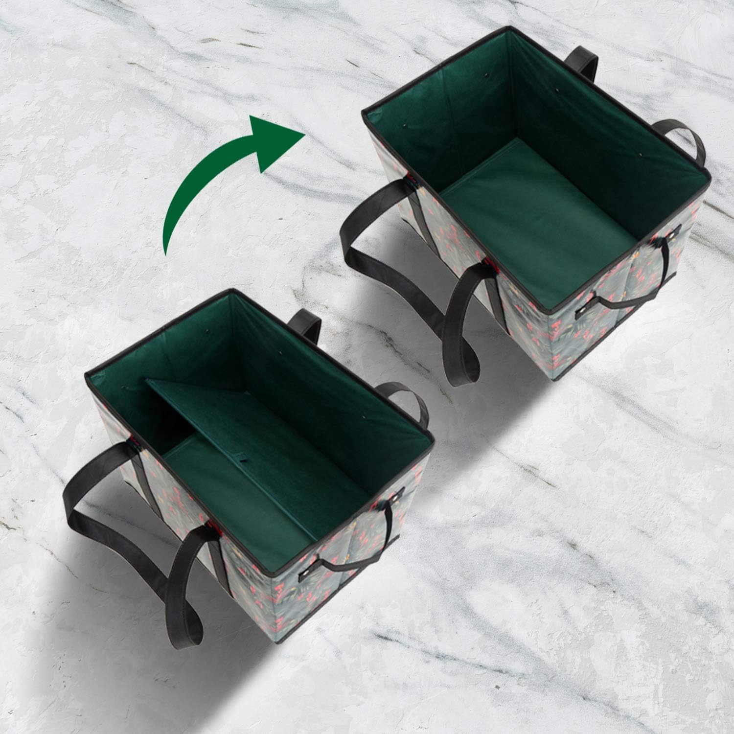 Foraineam Reusable Grocery Bags Set Durable Heavy Duty Tote Bag Collapsible Grocery Shopping Box Bag with Reinforced Bottom - Image 4