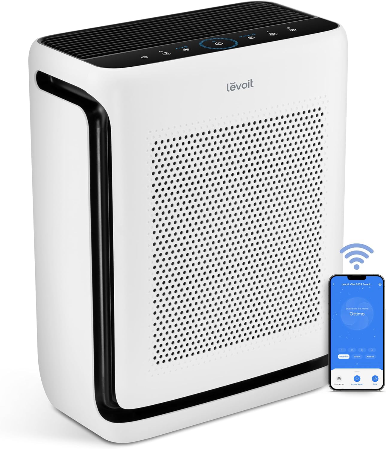 LEVOIT Purificatore d'Aria per Allergie con Modalità Animale, CADR 416m³/h, fino a 108㎡, per Fumatori, Doppio Sensore e Filtro HEPA contro 99,97% di Peli di Animali e Odori, Muffe, Polline, Polvere
