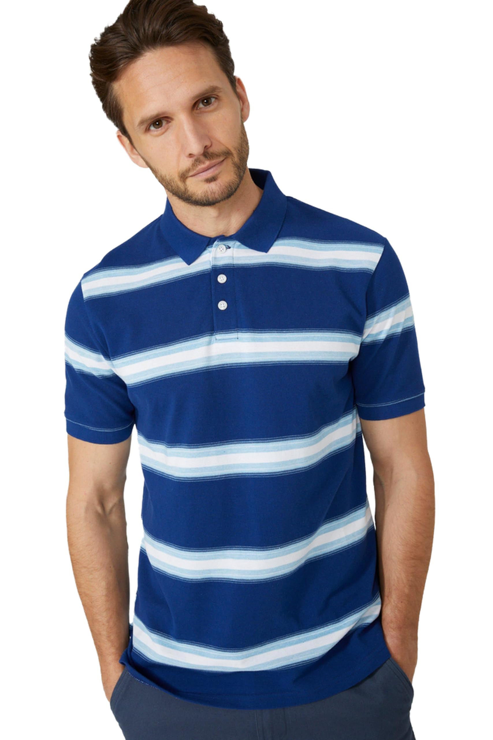 MaineMen's Pique Varied Block Stripe Polo
