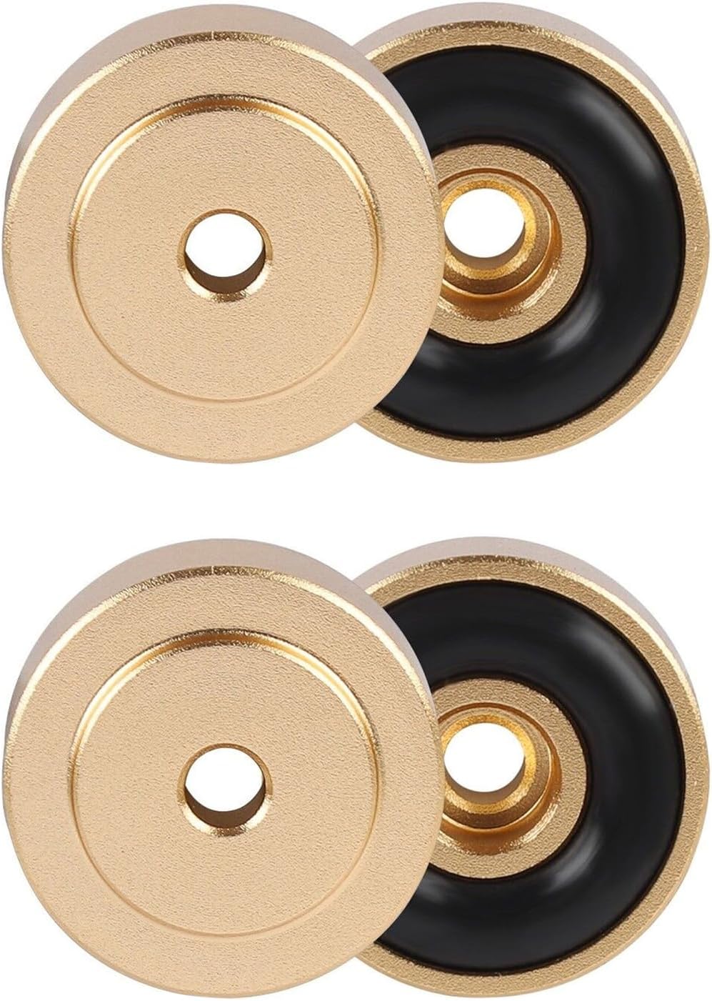 20mm x 8mm Aluminium Speaker Feet Isolation with Rubber Ring, Amplifier Shock Absorber Non-Slip Floor Protector for Hi-fi Equipments, 4Pcs