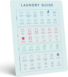 Laundry Symbols Magnet for Easy Clothing Care - Laundry Symbol Guide for Home, Dorms & Laundromats - Laundry Symbols Sign - Laundry Room Decor and Accessories - Laundry Sign for Laundry Wall Decor