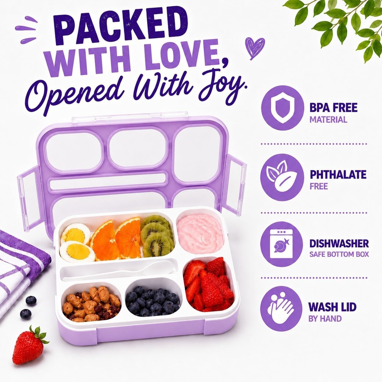 Bento Lunch Box Snack Container Kids