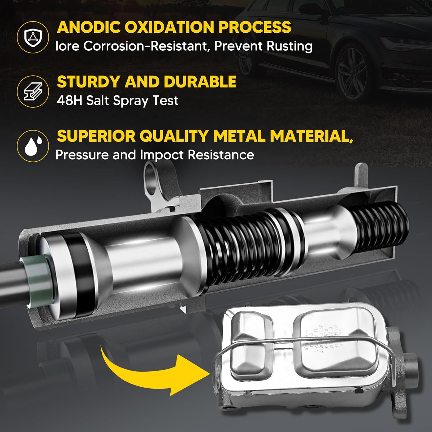 14066425 Brake Master Cylinder with Reservoir and Cap Compatible with Chevy and GMC Vehicles - P30, C30, K30, R3500, V30, V3500, P3500, C2500, K3500, R3500 - Replaces 14066425