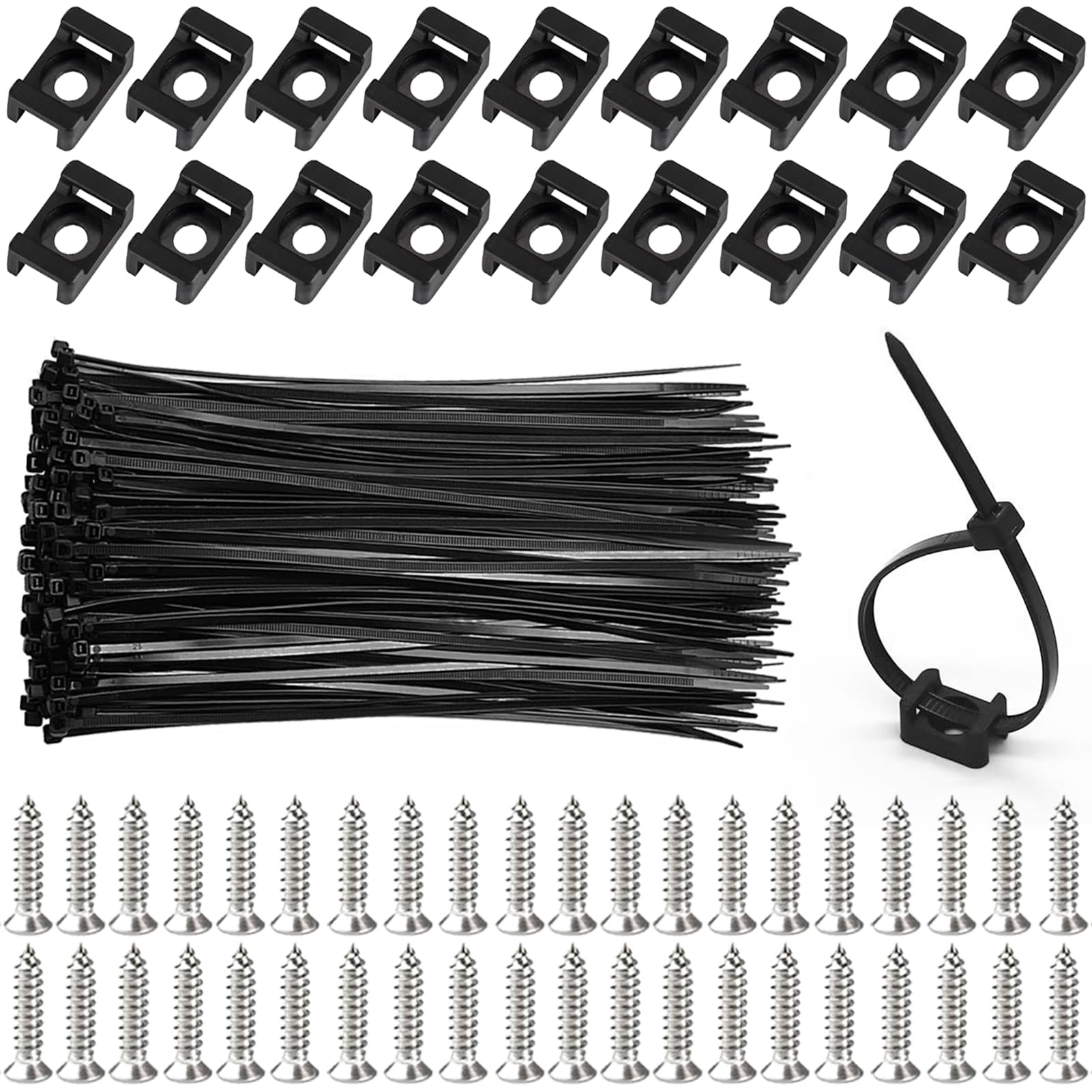 Fermacavo A Sella Per Cablaggio &ndash; 100 Pezzi Di Supporti In Nylon Per Fissaggio Cavi (Tipo Filo Batch)