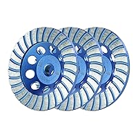 Vista 14 de SALI Muelas abrasivas de hormigón de 4.5 pulgadas, 3 piezas, 16 segmentos de diamante turbo, árbol 5/8-11, rueda abrasiva de diamante apta