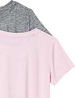 Vista 124 de Yaxa Essentials Camiseta de manga corta con cuello redondo para mujer, de secado rápido, para entrenamiento, gimnasio, paquete múltiple Tinte