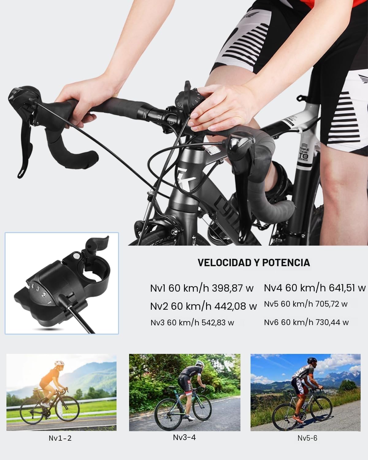 CXWXC Rodillo Bicicleta para Bicicleta de 26 a 29 Pulgadas Rodillo Bicicleta Carretera Plegable Rodillo Bicicleta Montaña 150 kg Cargables Rodillos para Bicicletas 6 Velocidades