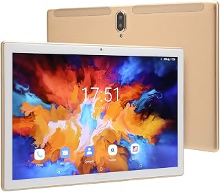 Kufoo HD Tablet, Gaming Tablet 10.1 Inch IPS 8GB RAM 128GB ROM UK Plug for Office (Gold)