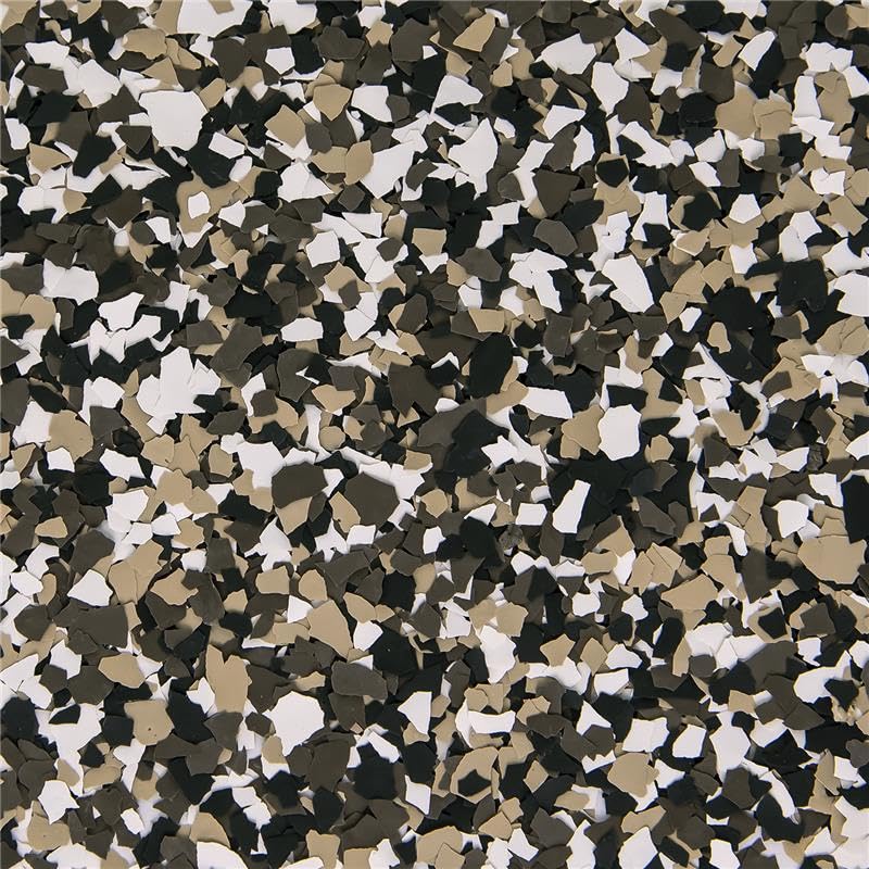 Decorative Chip Flakes para Recubrimiento de Piso Epóxico 40 lb Caja (FB-3133 Autumn Brown 1/4" Tamaño) Protección y Mejora para Todas las Superficies - para Garajes, Sótanos y Más miniatura 1