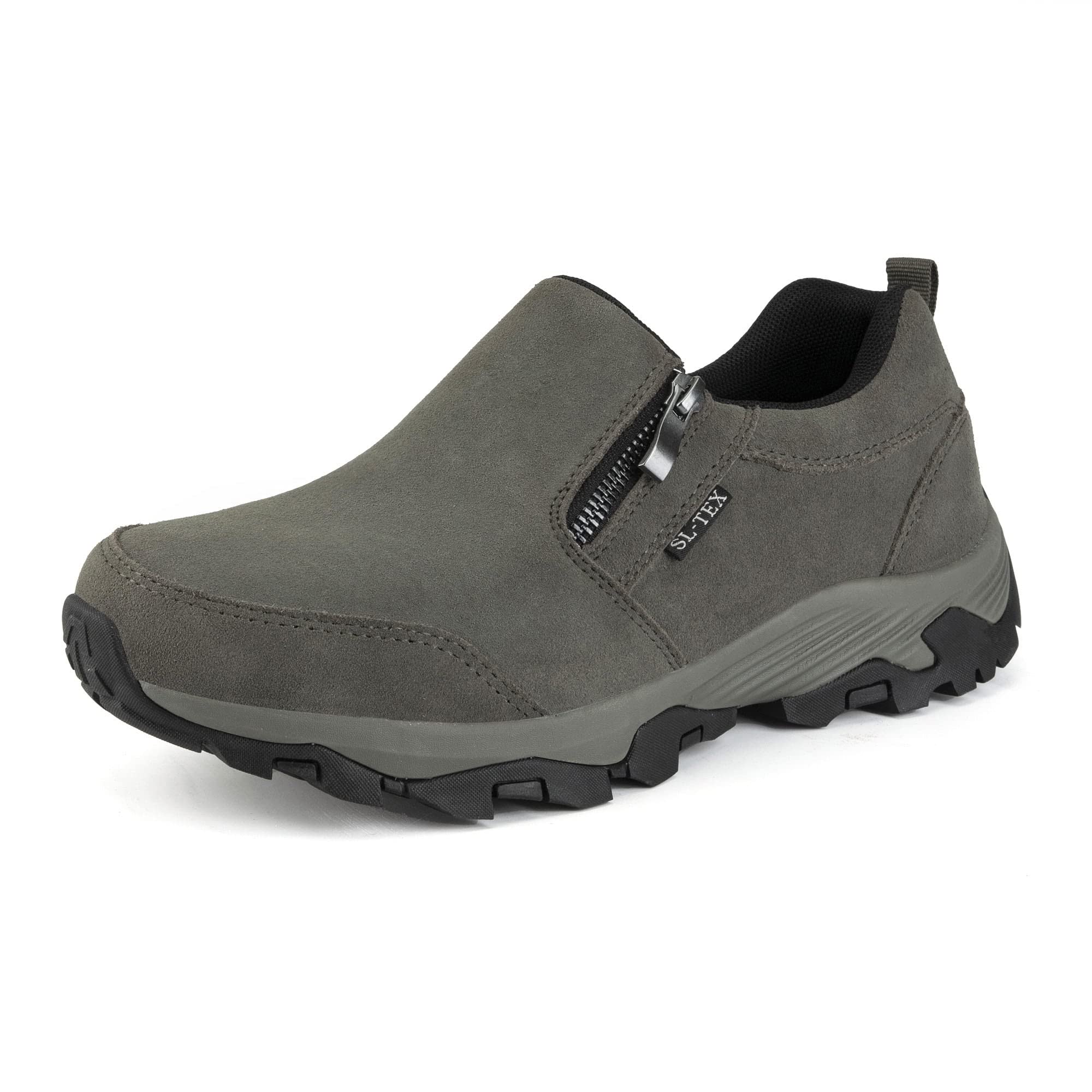 SHULOOK Men's Slip On Waterproof Hiking Shoes Lightweight Breathable